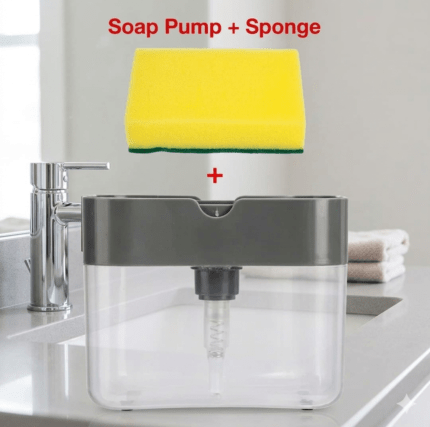 Soap Dispenser Push-Out Liquid Dispenser Kitchen Dish washing Brush Scouring Pad Detergent Automatic Dispenser